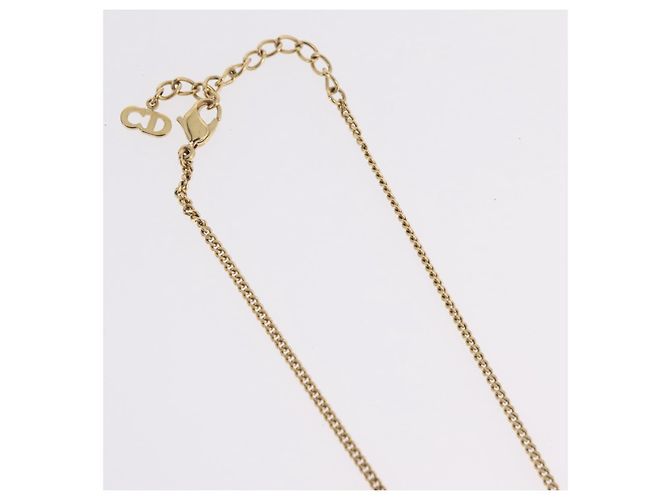 Collana Christian Dior Strass metallo Gold Tone Auth ka6626 - vista 6
