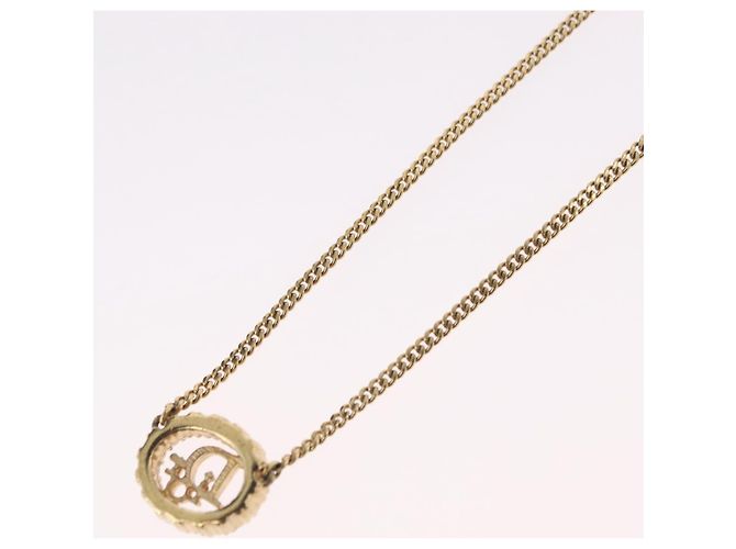 Collana Christian Dior Strass metallo Gold Tone Auth ka6626 - vista 9