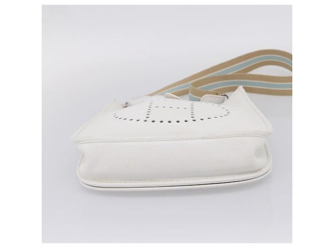 Hermès Borsa a tracolla HERMES Evelyn 1GM Togo White Silver Auth ka6646V Argento Bianco - vista 11
