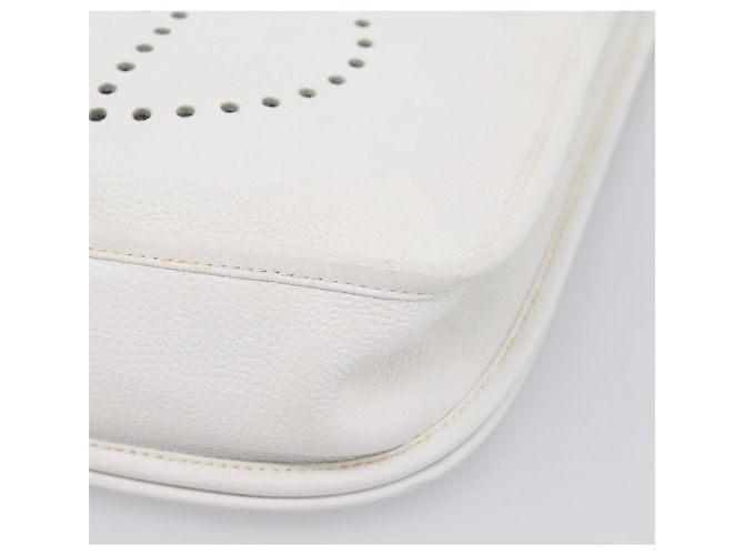 Hermès Borsa a tracolla HERMES Evelyn 1GM Togo White Silver Auth ka6646V Argento Bianco - vista 12
