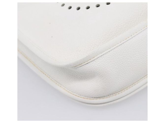 Hermès Borsa a tracolla HERMES Evelyn 1GM Togo White Silver Auth ka6646V Argento Bianco - vista 13