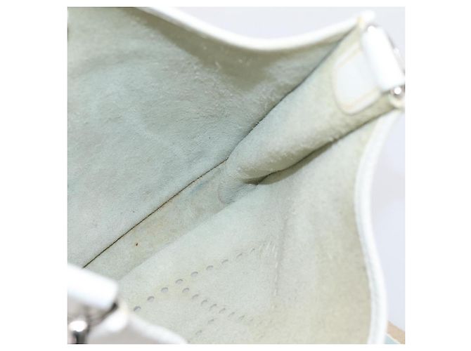 Hermès Borsa a tracolla HERMES Evelyn 1GM Togo White Silver Auth ka6646V Argento Bianco - vista 17