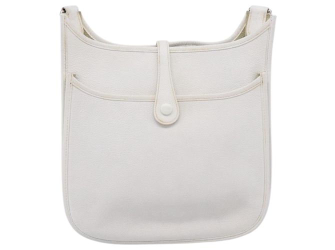 Hermès Borsa a tracolla HERMES Evelyn 1GM Togo White Silver Auth ka6646V Argento Bianco - vista 3