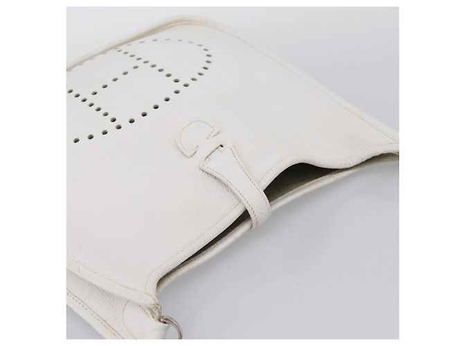 Hermès Borsa a tracolla HERMES Evelyn 1GM Togo White Silver Auth ka6646V Argento Bianco - vista 6