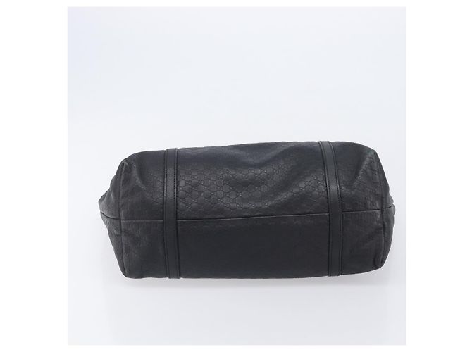 Borsa Tote GUCCI Micro GG Canvas Guccissima Pelle Nero Oro 449647 Auth ka6642 - vista 12