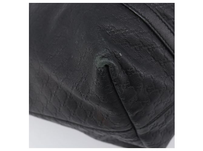 Borsa Tote GUCCI Micro GG Canvas Guccissima Pelle Nero Oro 449647 Auth ka6642 - vista 14