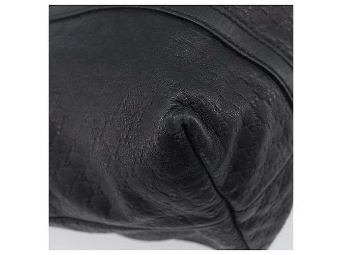 Borsa Tote GUCCI Micro GG Canvas Guccissima Pelle Nero Oro 449647 Auth ka6642 - vista 16