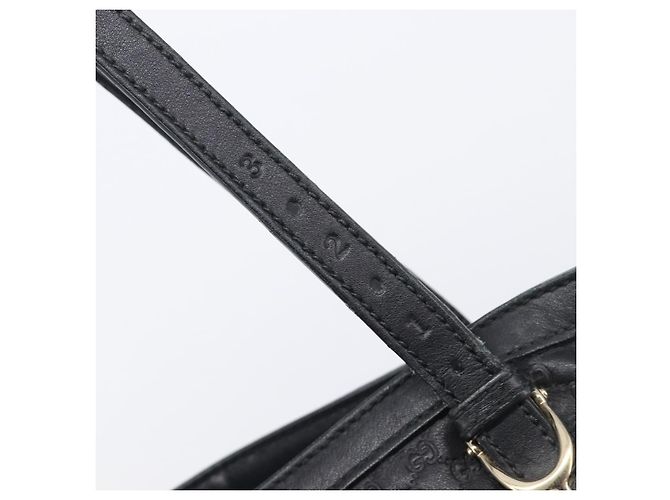Borsa Tote GUCCI Micro GG Canvas Guccissima Pelle Nero Oro 449647 Auth ka6642 - vista 18