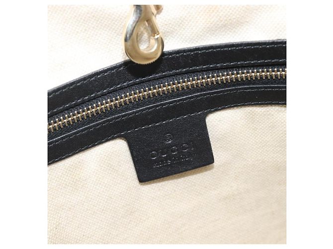 Borsa Tote GUCCI Micro GG Canvas Guccissima Pelle Nero Oro 449647 Auth ka6642 - vista 20