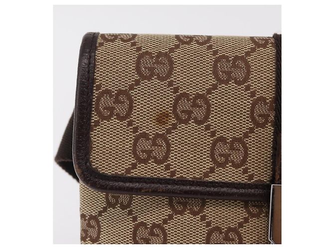 Borsello da vita GUCCI GG Canvas Beige Silver 131236 Auth 208149 Argento - vista 3