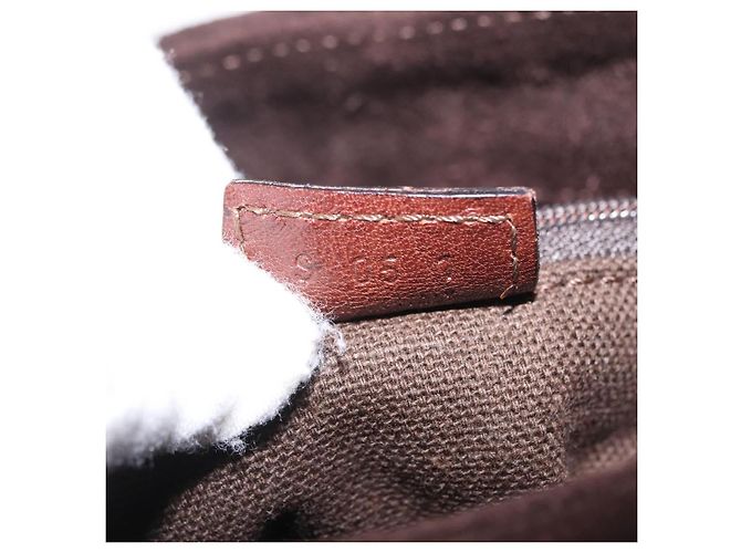 Borsa a mano BURBERRY Suede Dark Brown Gold Auth ep16404 D'oro Marrone scuro - vista 22