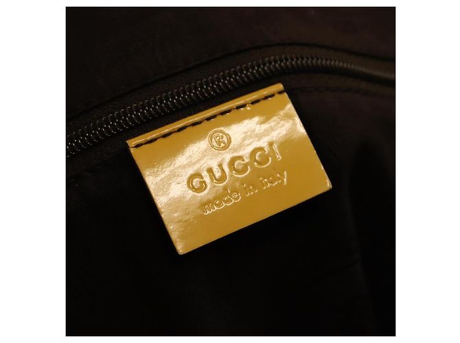 Borsa Tote GUCCI GG Canvas Web Sherry Line Beige Gold 211971 Auth 208769V D'oro - vista 17