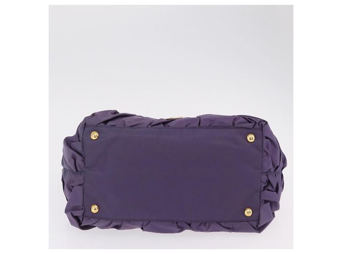 Borsa a Mano PRADA Nylon Viola Tono Oro Auth am12845A Porpora - vista 11