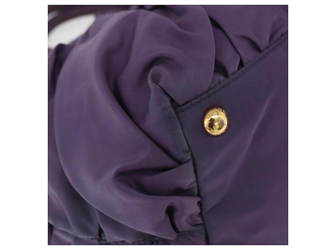 Borsa a Mano PRADA Nylon Viola Tono Oro Auth am12845A Porpora - vista 12