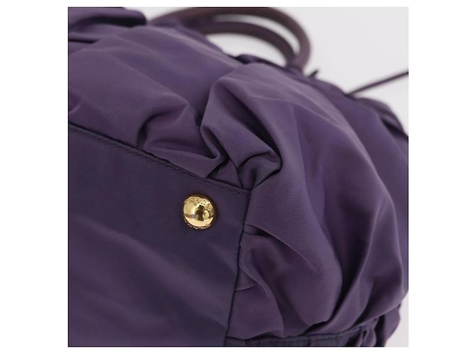 Borsa a Mano PRADA Nylon Viola Tono Oro Auth am12845A Porpora - vista 13