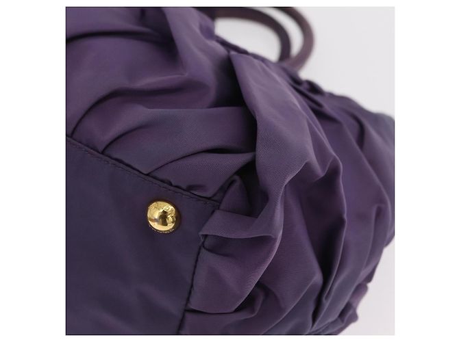Borsa a Mano PRADA Nylon Viola Tono Oro Auth am12845A Porpora - vista 15