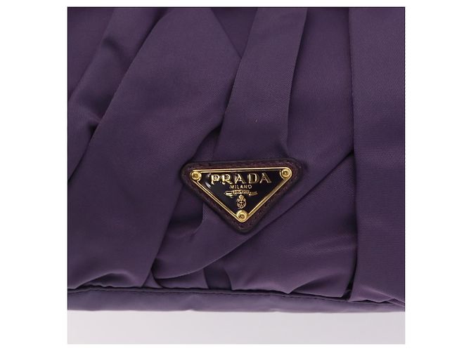 Borsa a Mano PRADA Nylon Viola Tono Oro Auth am12845A Porpora - vista 16