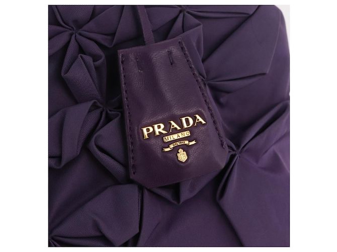 Borsa a Mano PRADA Nylon Viola Tono Oro Auth am12845A Porpora - vista 17