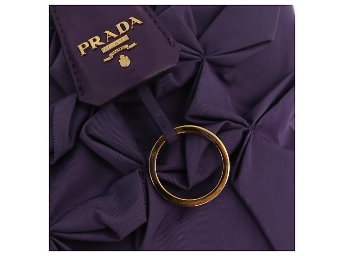 Borsa a Mano PRADA Nylon Viola Tono Oro Auth am12845A Porpora - vista 18