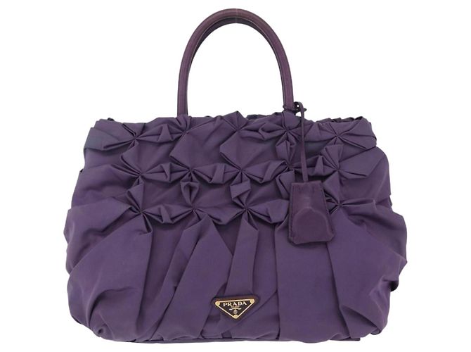 Borsa a Mano PRADA Nylon Viola Tono Oro Auth am12845A Porpora - vista 2