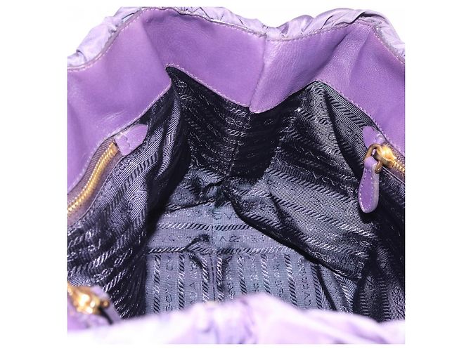 Borsa a Mano PRADA Nylon Viola Tono Oro Auth am12845A Porpora - vista 21