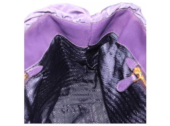 Borsa a Mano PRADA Nylon Viola Tono Oro Auth am12845A Porpora - vista 22