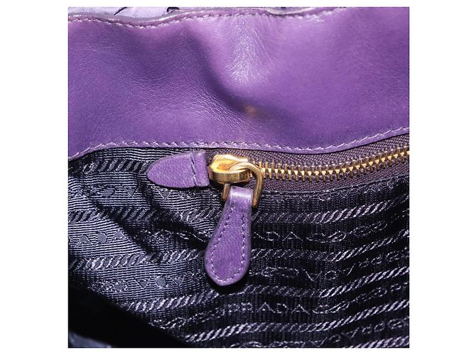Borsa a Mano PRADA Nylon Viola Tono Oro Auth am12845A Porpora - vista 23
