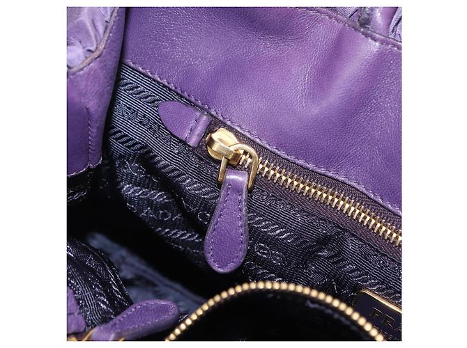 Borsa a Mano PRADA Nylon Viola Tono Oro Auth am12845A Porpora - vista 25
