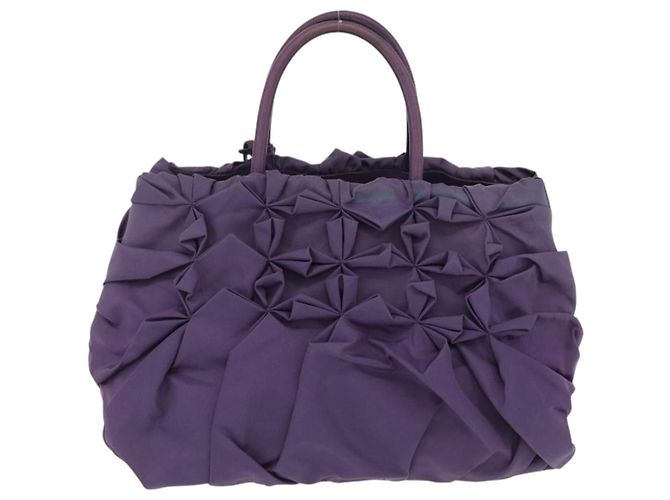 Borsa a Mano PRADA Nylon Viola Tono Oro Auth am12845A Porpora - vista 3