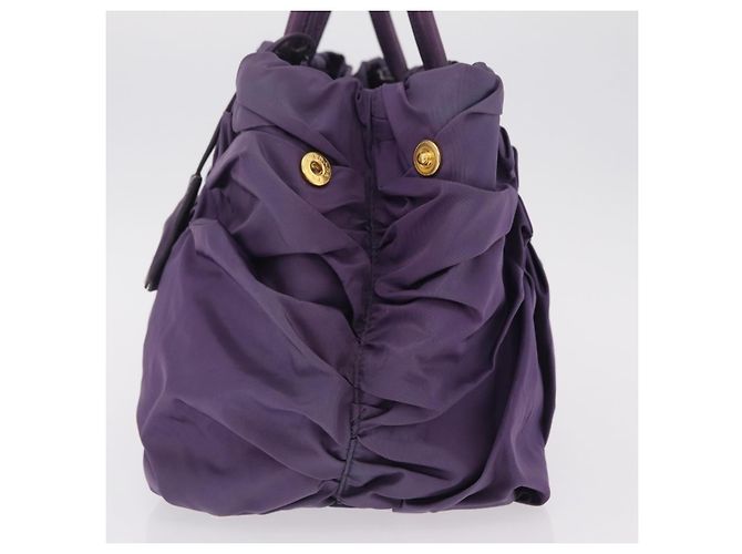 Borsa a Mano PRADA Nylon Viola Tono Oro Auth am12845A Porpora - vista 5
