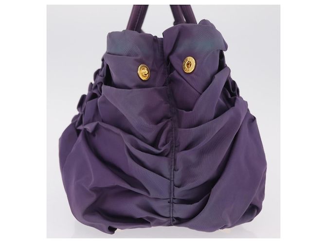 Borsa a Mano PRADA Nylon Viola Tono Oro Auth am12845A Porpora - vista 6