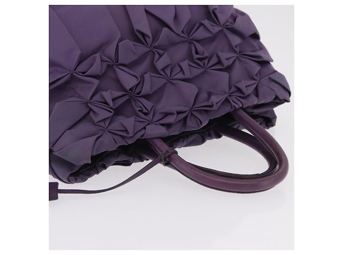Borsa a Mano PRADA Nylon Viola Tono Oro Auth am12845A Porpora - vista 7