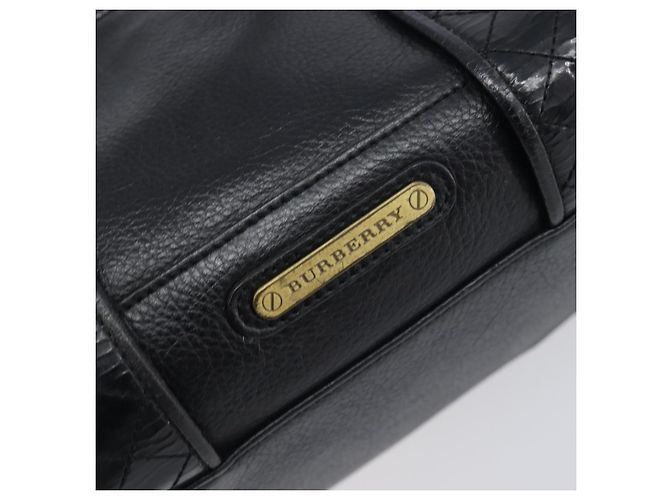 Borsa a mano BURBERRY in pelle nera e oro autentica ki6914A - vista 14
