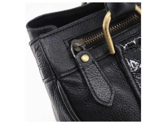 Borsa a mano BURBERRY in pelle nera e oro autentica ki6914A - vista 15