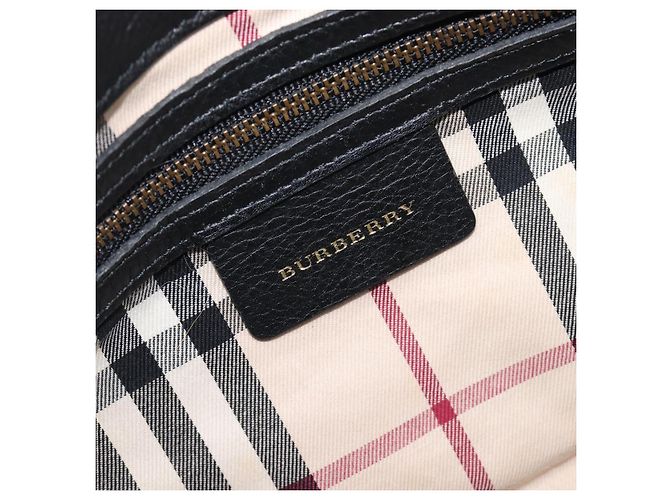 Borsa a mano BURBERRY in pelle nera e oro autentica ki6914A - vista 18