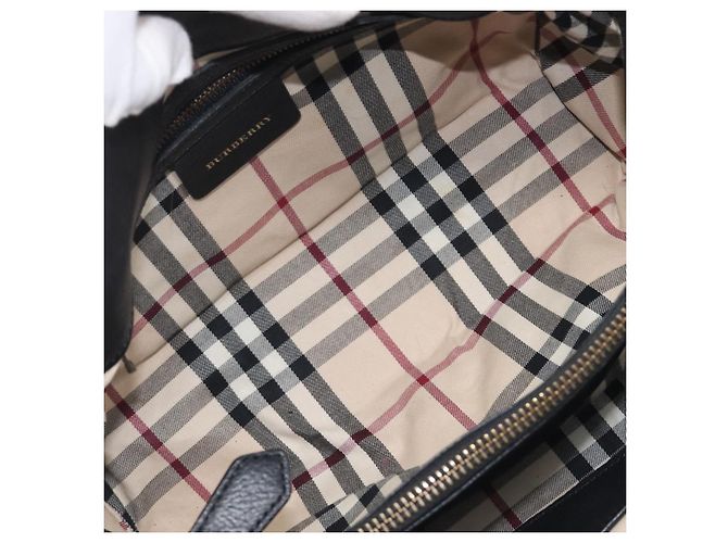 Borsa a mano BURBERRY in pelle nera e oro autentica ki6914A - vista 19