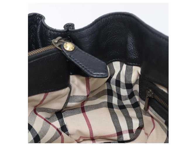 Borsa a mano BURBERRY in pelle nera e oro autentica ki6914A - vista 21