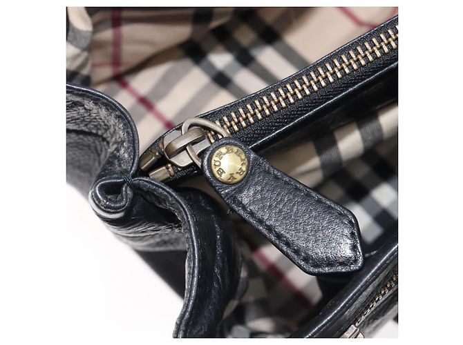Borsa a mano BURBERRY in pelle nera e oro autentica ki6914A - vista 24