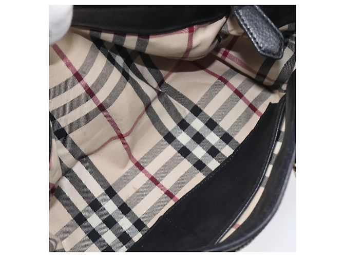 Borsa a mano BURBERRY in pelle nera e oro autentica ki6914A - vista 26