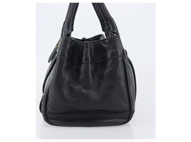 Borsa a mano BURBERRY in pelle nera e oro autentica ki6914A - vista 4