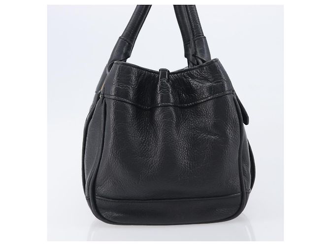 Borsa a mano BURBERRY in pelle nera e oro autentica ki6914A - vista 5