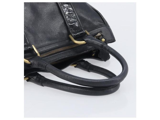 Borsa a mano BURBERRY in pelle nera e oro autentica ki6914A - vista 7