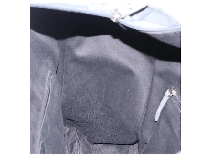 Borsa Tote CHANEL Paris New York Line Matelasse Nylon Grigio Argento CC Auth bs37569V Marrone - vista 20