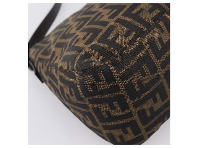Borsa a Tracolla FENDI Zucca Canvas Mamma Baguette Marrone Argento Auth 207296A - vista 13