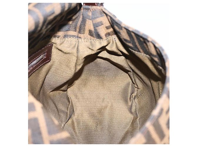 Borsa a Tracolla FENDI Zucca Canvas Mamma Baguette Marrone Argento Auth 207296A - vista 20