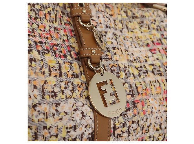 FENDI Zucchino Canvas Tote Bag Multicolor Gold 8BH215 Auth 208580V Mehrfarben Golden - Ansicht 17