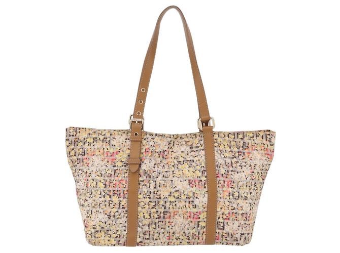 FENDI Zucchino Canvas Tote Bag Multicolor Gold 8BH215 Auth 208580V Mehrfarben Golden - Ansicht 3