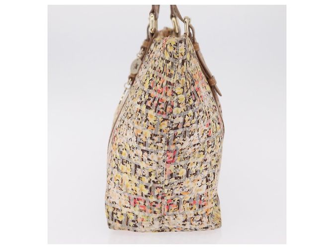 FENDI Zucchino Canvas Tote Bag Multicolor Gold 8BH215 Auth 208580V Mehrfarben Golden - Ansicht 4