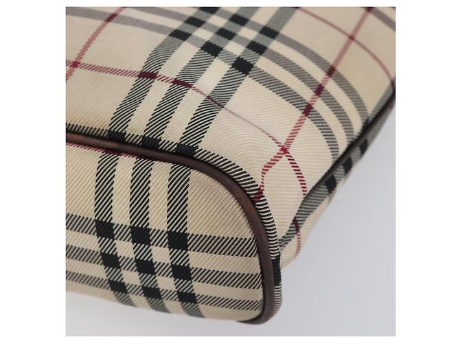 Borsa a mano BURBERRY Nova Check Canvas Beige Silver Auth 208144 Argento - vista 11