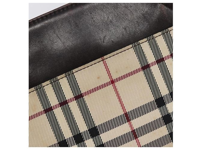 Borsa a mano BURBERRY Nova Check Canvas Beige Silver Auth 208144 Argento - vista 15
